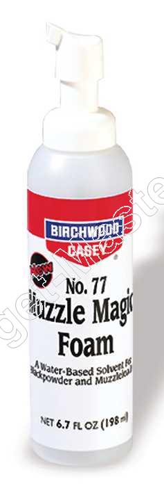 Birchwood Casey No.77 MUZZLE MAGIC FOAM Zwartkruit Loop Reiniger inhoud 198 ml.